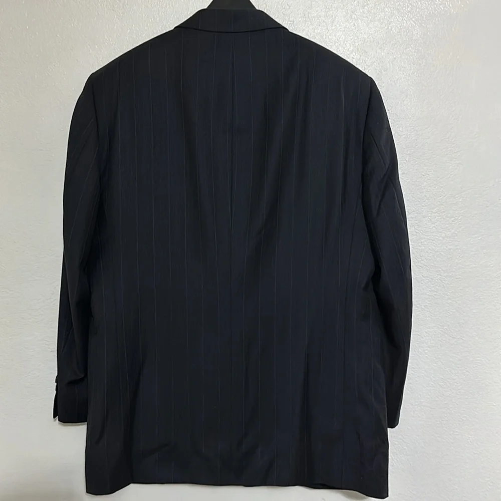 Dario Di Napoli 100% Wool and Cashmere 2 Pieces Suit, Striped Black Color. - Picture 6 of 16